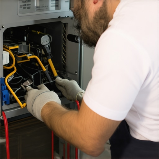 Technician repairing a home appliance with tools, showcasing professional support.