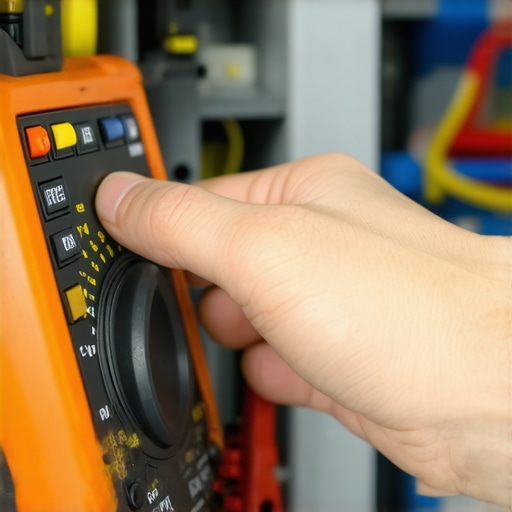Multimeter Diagnostics for Appliance Maintenance A person using a digital multimeter to test an appliance's electrical system