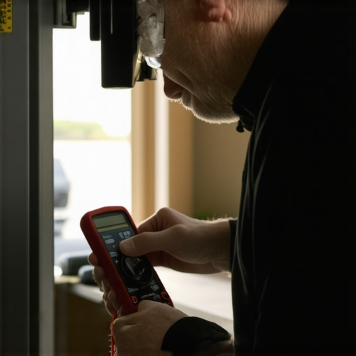 Person testing an appliance's electrical panel with a multimeter to prevent future issues