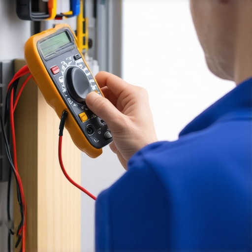 Using a Digital Multimeter for Appliance Maintenance Homeowner testing circuit with a multimeter to ensure appliance safety and performance.