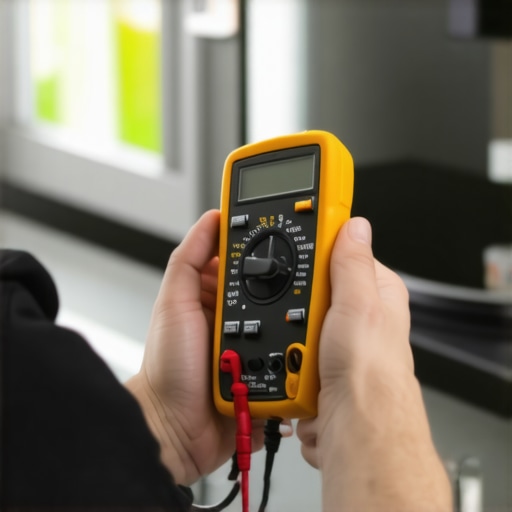 Using a Multimeter for Appliance Care Person testing electrical connections of an appliance with a multimeter