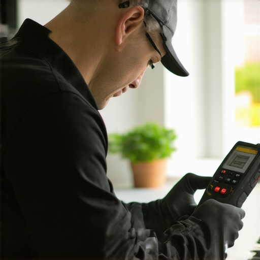 Professional technician diagnosing appliance issues with advanced tools