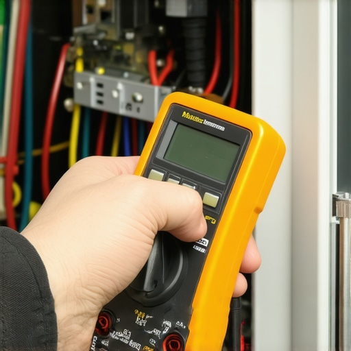 Person using a digital multimeter to diagnose an appliance's electrical issue