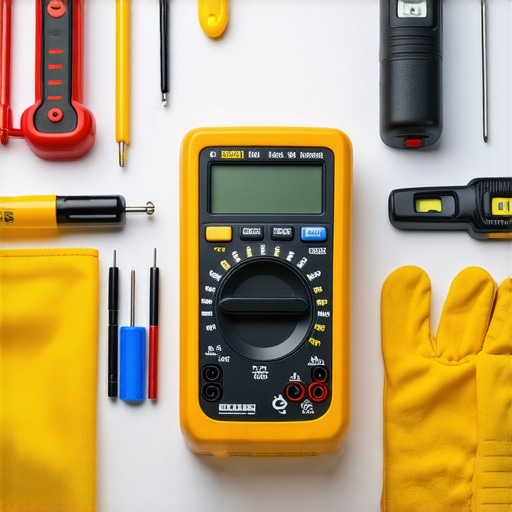 A set of professional tools including multimeter, screwdrivers, and infrared thermometer ready for appliance repair.