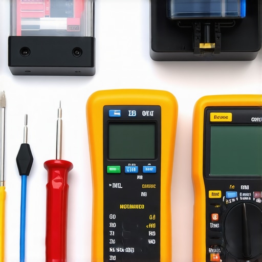 Display of multimeter, screwdrivers, and thermal camera for appliance diagnostics.