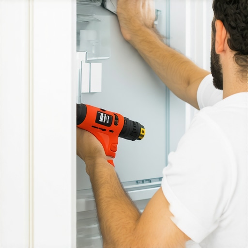Person carefully installing a new gasket on a refrigerator door