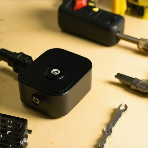 Detailed view of smart lock wiring and batteries during installation or maintenance