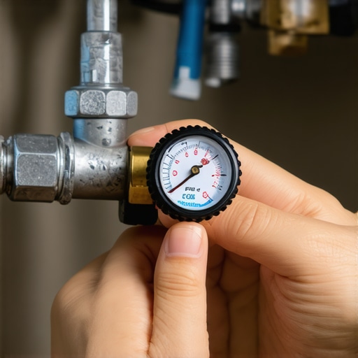 Professional technician adjusting water pressure regulator to ensure proper dishwasher setup