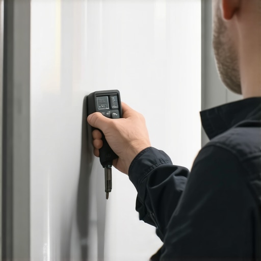 Technician testing appliance electrical components with multimeter and tightening fittings with a wrench