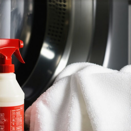 Person cleaning washing machine drum with cloth and detergent