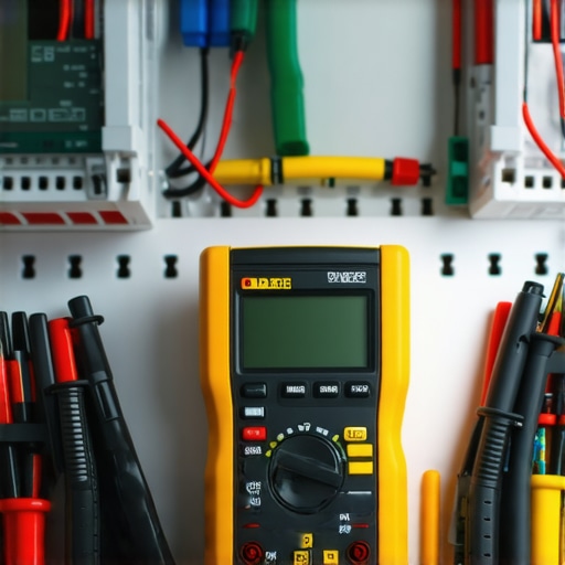 Person using a multimeter to test refrigerator wiring for maintenance.