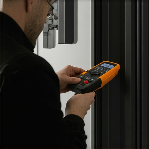 Technician testing electrical components of an appliance with a multimeter