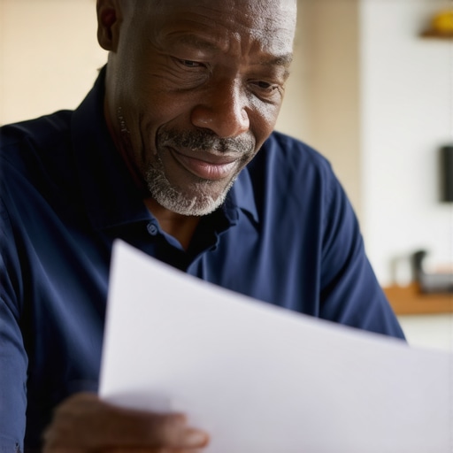 A homeowner examining warranty papers to understand coverage details.