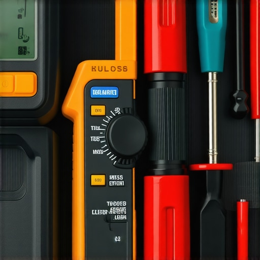 Tools for appliance maintenance including multimeter and screwdrivers