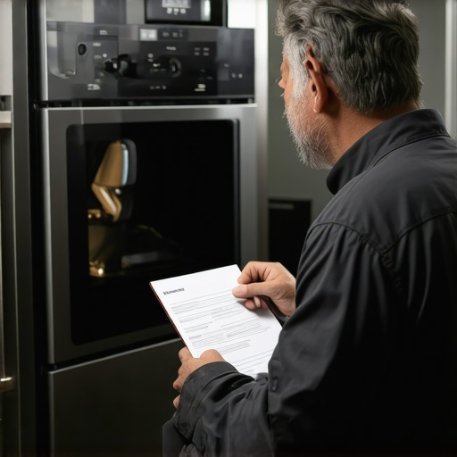 Homeowner planning same-day appliance repair with technician on the phone