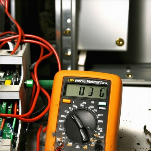 A technician testing an appliance's control board with a multimeter, revealing burnt areas.