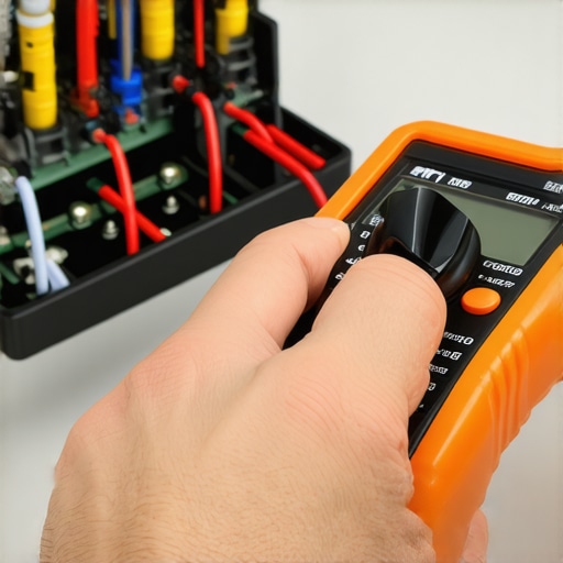 A technician testing an appliance circuit with a multimeter
