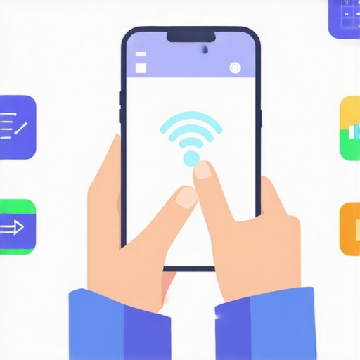Person verifying firmware update on a smartphone for a smart appliance.