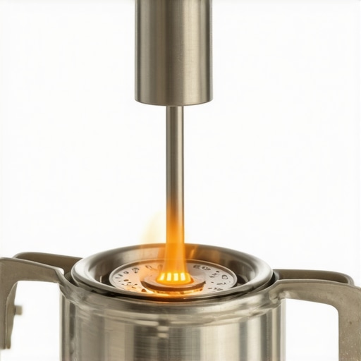 Person cleaning stove igniter with cloth, sparks visible, close-up view.