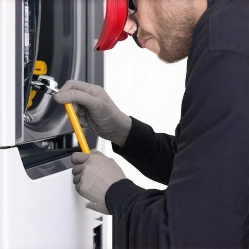 Technician repairing a refrigerator with tools, highlighting professional service.