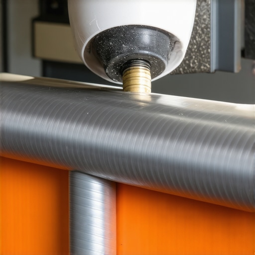 Person lubricating dryer drum roller with silicone spray during maintenance