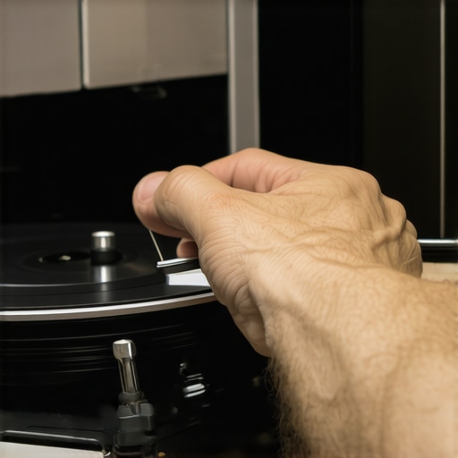 A technician installing a new microwave turntable motor, with tools and appliance interior visible.