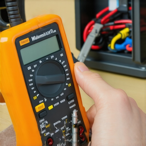 Precision Diagnostics with a Digital Multimeter A person using a digital multimeter to troubleshoot an appliance