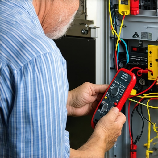 Pro Appliance Diagnostics Using a Multimeter Person using a multimeter to check appliance electrical connections.