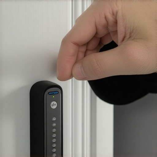 Person changing batteries in a smart lock