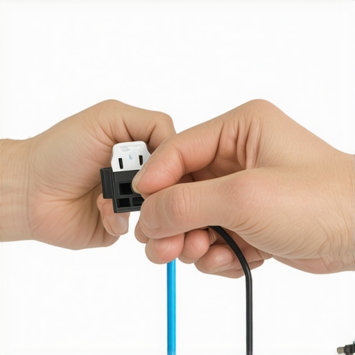 Technician repairing wiring inside a smart plug to fix clicking sound