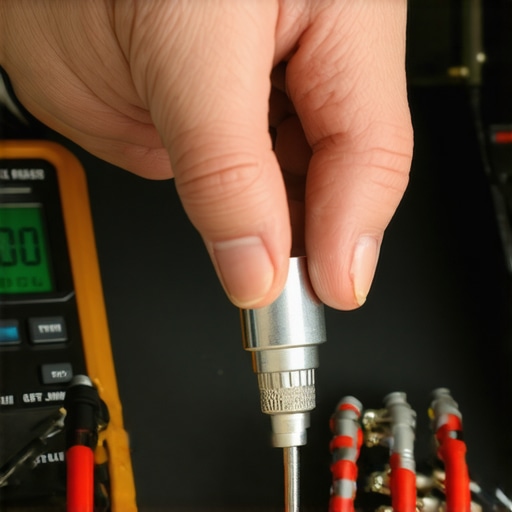 Technician applying dielectric grease to oven wiring to prevent corrosion