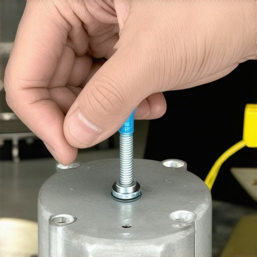 Applying Threadlocker to Oven Fan Nut Close up of applying threadlocker to oven convection fan motor shaft