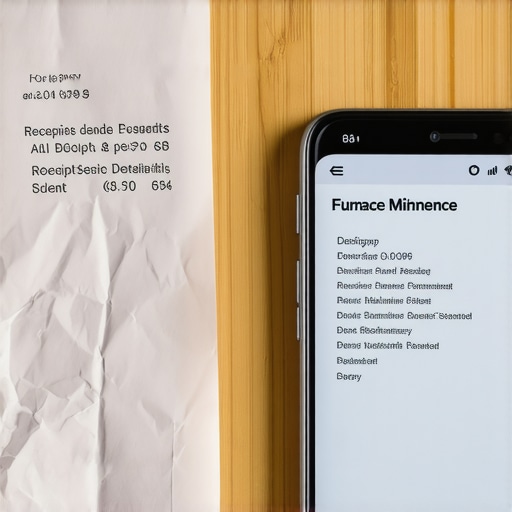 A smartphone showing a digital receipt scan next to a paper invoice on a desk.