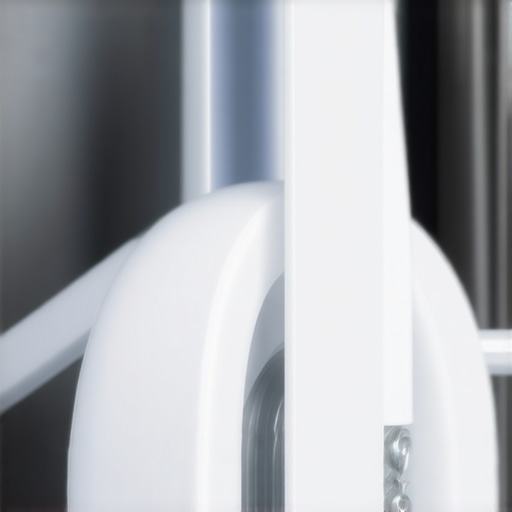 Close-up of a dishwasher tension spring and pulley mechanism under the machine