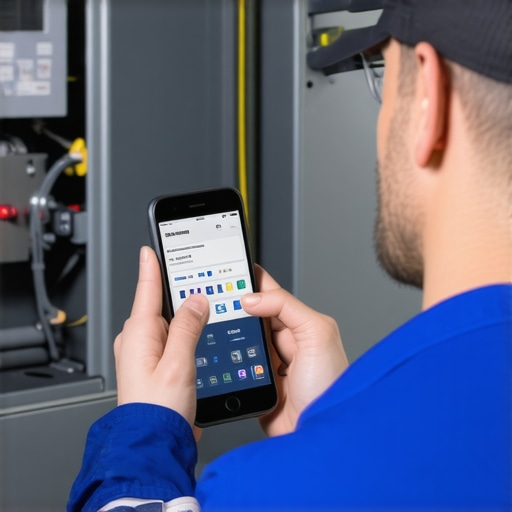 Technician photographing HVAC control board for service logs and warranty validation