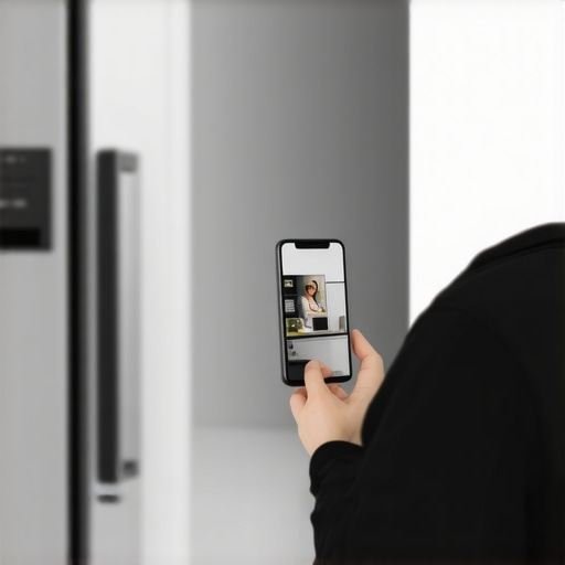 A homeowner filming a damaged refrigerator during unboxing to prove it was defective upon delivery.
