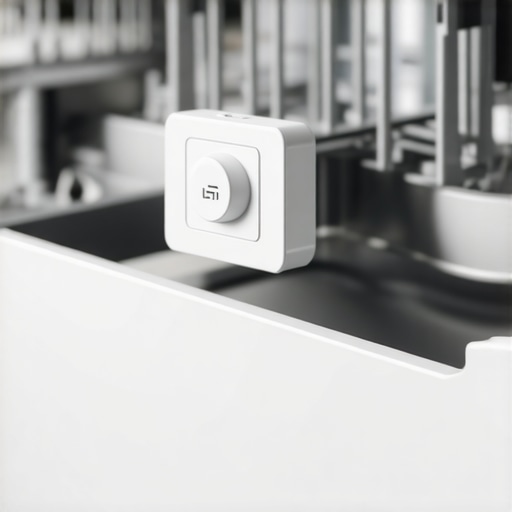 Close up of a dishwasher float switch and certification label for warranty protection