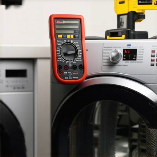 A multimeter and level tool used for home appliance maintenance and troubleshooting