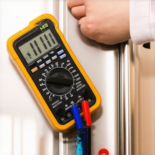 A digital multimeter and level used for proactive home appliance maintenance.