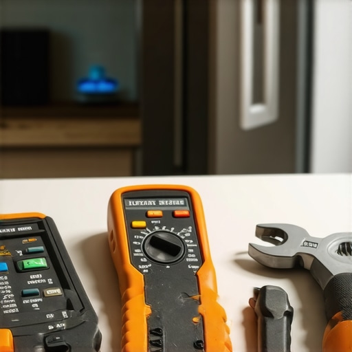 Multimeter and wrench for home appliance maintenance