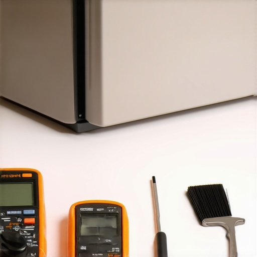 Multimeter and coil brush for refrigerator maintenance