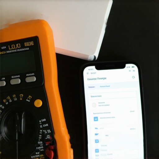 Professional multimeter and digital maintenance log for home appliances