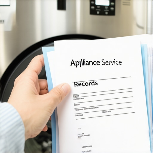 A homeowner organizing service logs and receipts to protect their appliance warranty.