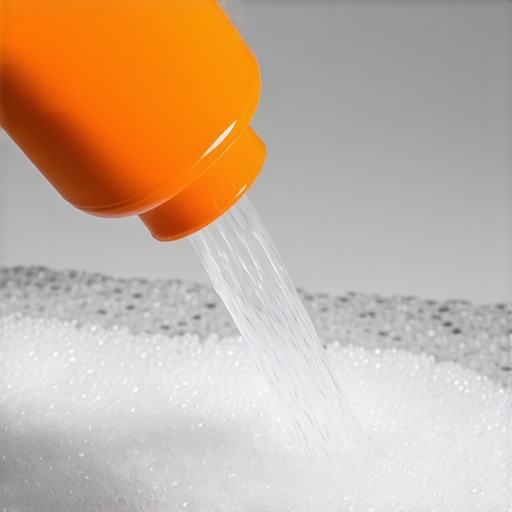A person using a turkey baster to clear a refrigerator drain line to stop a water leak.