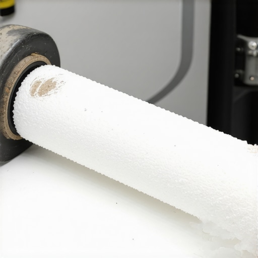 A comparison between a damaged dryer drum roller with flat spots and a new replacement part.