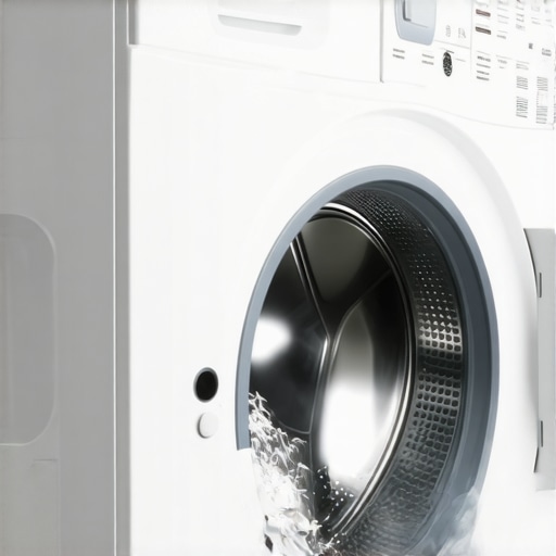 Close-up of washing machine suspension rod assembly under the top panel.