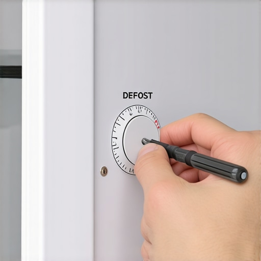 Manual Testing of a Refrigerator Defrost Timer Close-up of a hand turning a defrost timer dial with a screwdriver.
