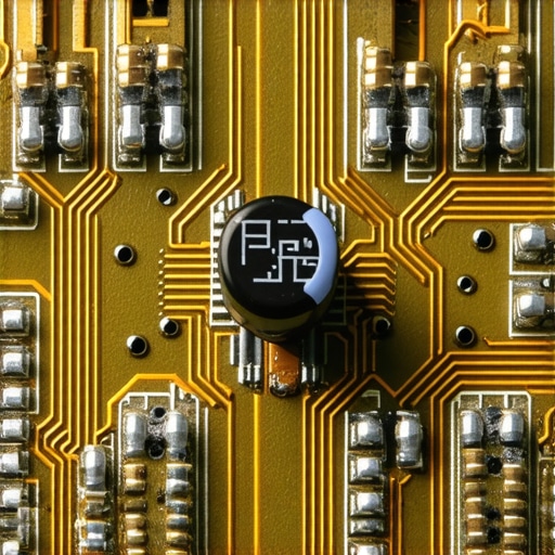 Close up of a smart appliance control board with a heat damaged component representing voltage failure.