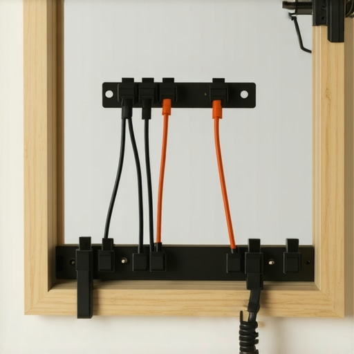 Optimized Smart Mirror Internal Wiring Organized cables inside a smart mirror frame showing separate power and data routes