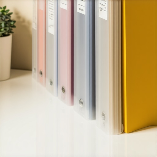 A home maintenance binder containing appliance warranties and receipts for a home sale transfer.